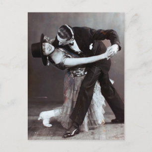 Cartão Postal Fotografia Romântica de Dança de Salão Duo Vintage