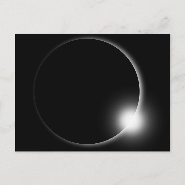 Cartão Postal Fotografia Solar Lunar Eclipse Lua Sol Flare (Frente)