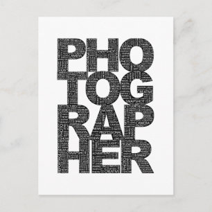 Cartão Postal Fotógrafo - Texto Preto
