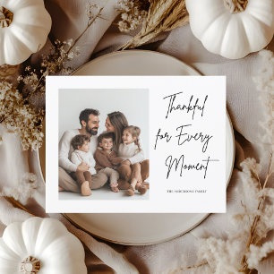 Cartão Postal Fotos de Ação de Graças Minimalistas da Família