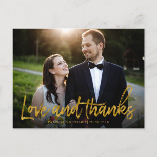 Cartão Postal Fotos de Agradecimento de Casamento com Amor e Gra