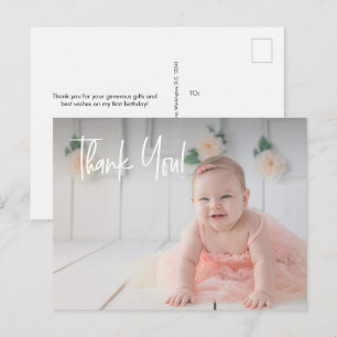 Cartão Postal Fotos de agradecimento do primeiro aniversário da 