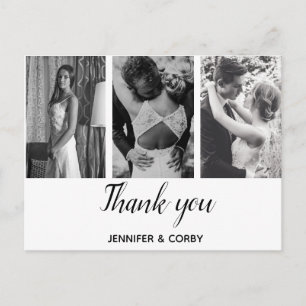 Cartão Postal Fotos de Casamento Personalizadas, Obrigado.