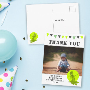 Cartão Postal Fotos de Crianças Verdes Monstro Assustador Aniver