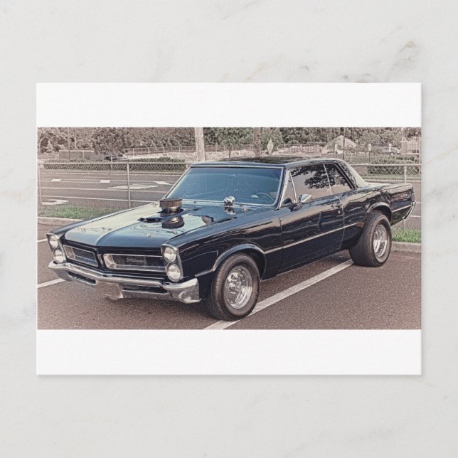 Cartão Postal Fotos de HDR de potência clássica do carro de músc (Frente)