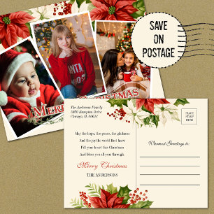 CARTÃO POSTAL FOTOS DE NATAL POINSETTIAS