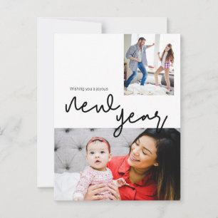 Cartão Postal Fotos Personalizadas do Ano Novo Feliz Modernas