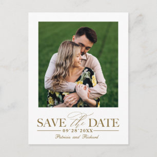 Cartão Postal Fotos Simples e Elegantes de Casamento para Salvar