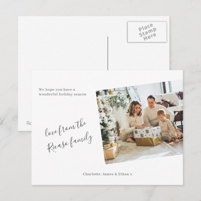 Cartão Postal Fotos Simples e Personalizadas de Natal (Frente/Verso)