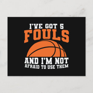 Cartão Postal Fouls Basball Design de basquetebol