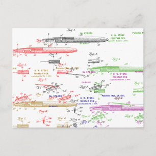 Cartão Postal Fountain caneta