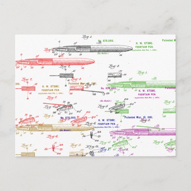 Cartão Postal Fountain caneta (Frente)