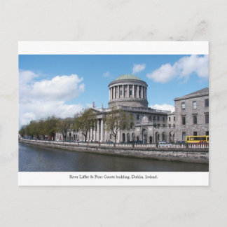 Cartão Postal Four Courts, River Liffey, Dublin city Ireland