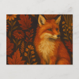 Cartão Postal Fox Art Poster do outono - Pavimento das Cozes