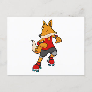 Cartão Postal Fox como Patinador com skates Roller
