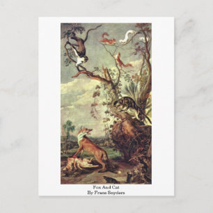 Cartão Postal Fox E Cat Por Frans Snyders
