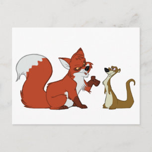 Cartão Postal Fox e Weasel Talk