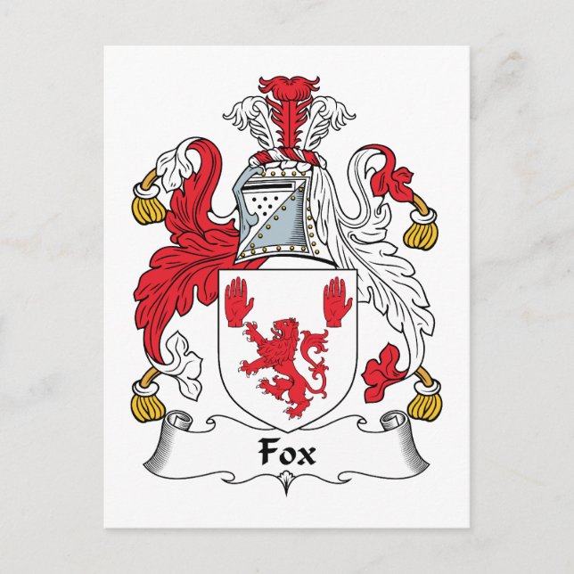 Cartão Postal Fox Family Crest (Frente)