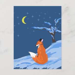 Cartão Postal Fox Noturna de inverno