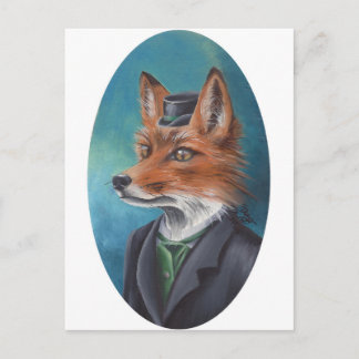 Cartão Postal Fox Postcard Animal Postcard Fox Art