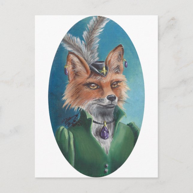 Cartão Postal Fox Postcard Animal Postcard Victorian Fox (Frente)