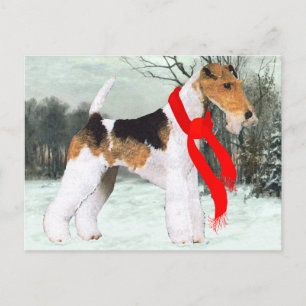Cartão Postal Fox Terrier Inverno