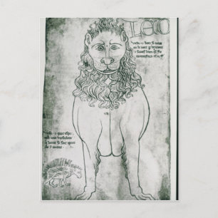 Cartão Postal Fr 19093 fol.24v Lion e Porcupine