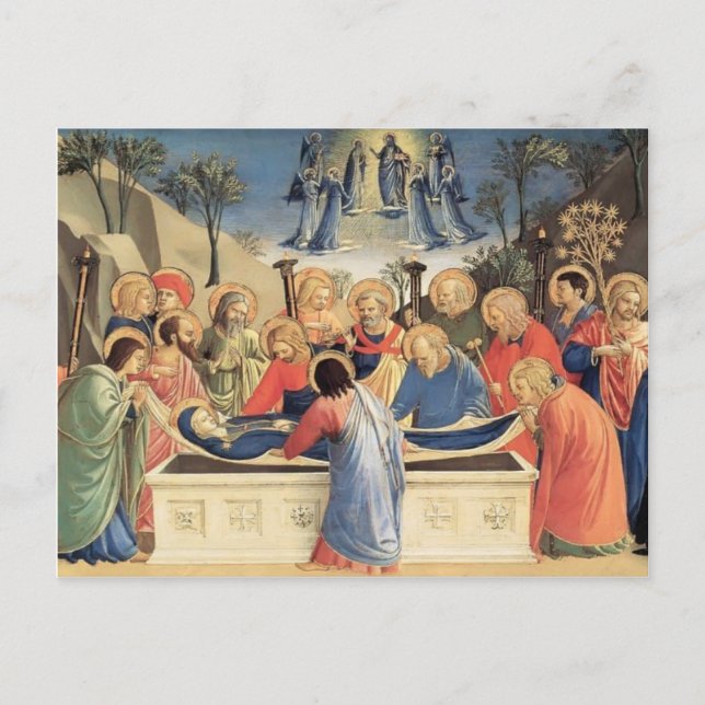 Cartão Postal Fra Angelico - O enterro da Virgem (Frente)