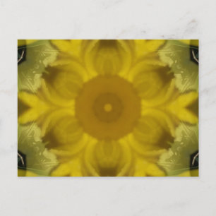Cartão Postal Fractal amarelo-sol