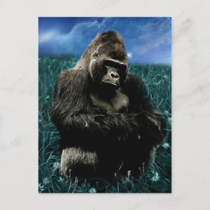 Cartão Postal Fractal Gorilla no campo