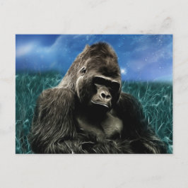 Cartão Postal Fractal Gorilla no campo