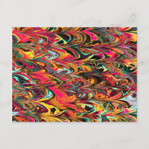 Cartão Postal Fractal multicor. Padrão de papagaio. Abstrato Art