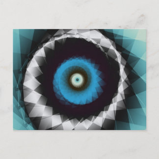 Cartão Postal Fractal Psicodélico De Prata E Triquete Azul