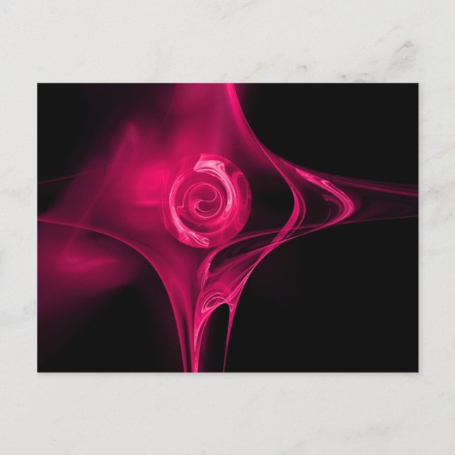 Cartão Postal FRACTAL ROSA, fúcsia rosa (Frente)