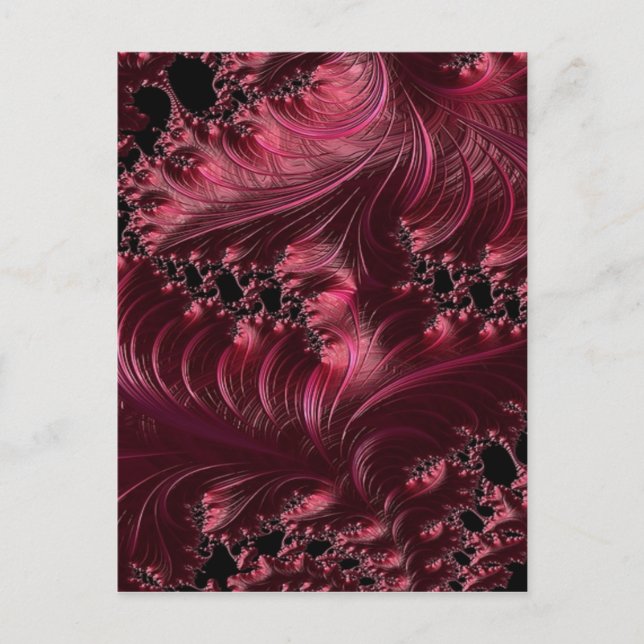 Cartão Postal Fractal Vermelho Profundo (Frente)