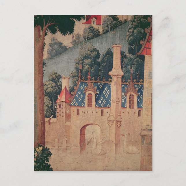 Cartão Postal Fragmentação de uma tapeçaria medieval (Frente)