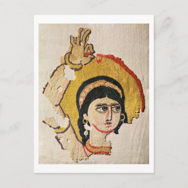 Cartão Postal Fragmento de uma tapeçaria representando a cabeça  (Frente)