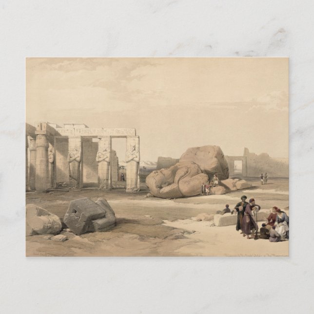 Cartão Postal Fragments of the Great Colossus at The Memnonium, (Frente)