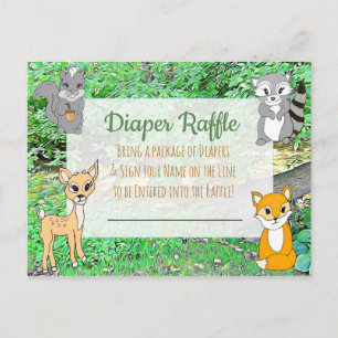 Cartão Postal Fralda Raffle Chá de fraldas Game Forest