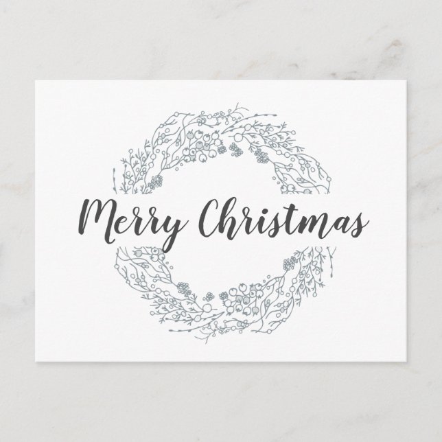 Cartão Postal Framboesas brancas de natal Cartaz de inverno (Frente)