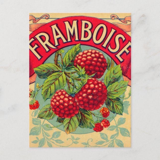 Cartão Postal Framboise francês do vintage (framboesa) (Frente)