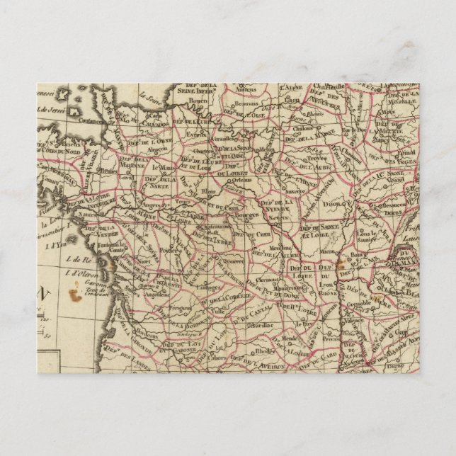 Cartão Postal França, departamentos (Frente)