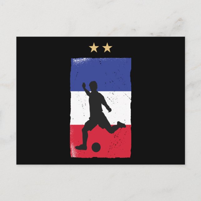 Cartão Postal França Futebol Fan Camisa Bandeira Francesa (Frente)