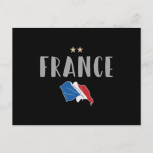 Cartão Postal França Futebol Fan Camisa Bandeira Francesa