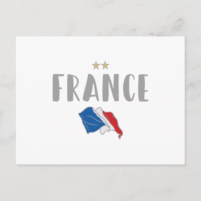 Cartão Postal França Futebol Fan Camisa Bandeira Francesa (Frente)