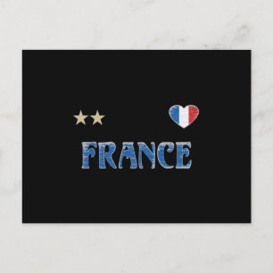 Cartão Postal França Futebol Fan Camisa Bandeira Francesa
