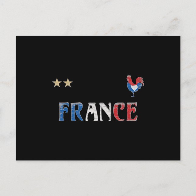 Cartão Postal França Futebol Fan Camisa Bandeira Francesa (Frente)