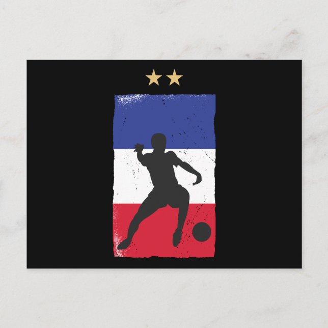 Cartão Postal França Futebol Jersey Fan French Flag (Frente)