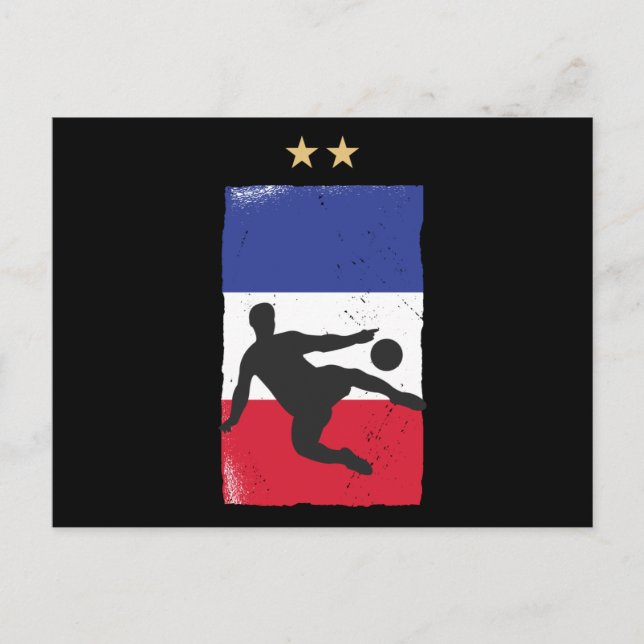 Cartão Postal França Futebol Jersey Fan French Flag (Frente)