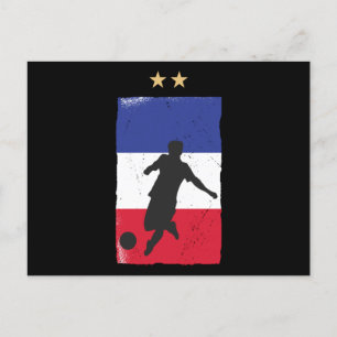 Cartão Postal França Futebol Jersey Fan French Flag